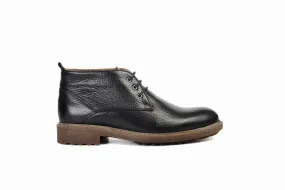 FOOT FEDERATION CHUKKA PLAIN-TOE MID-TOP MENS BOOT BLACK
